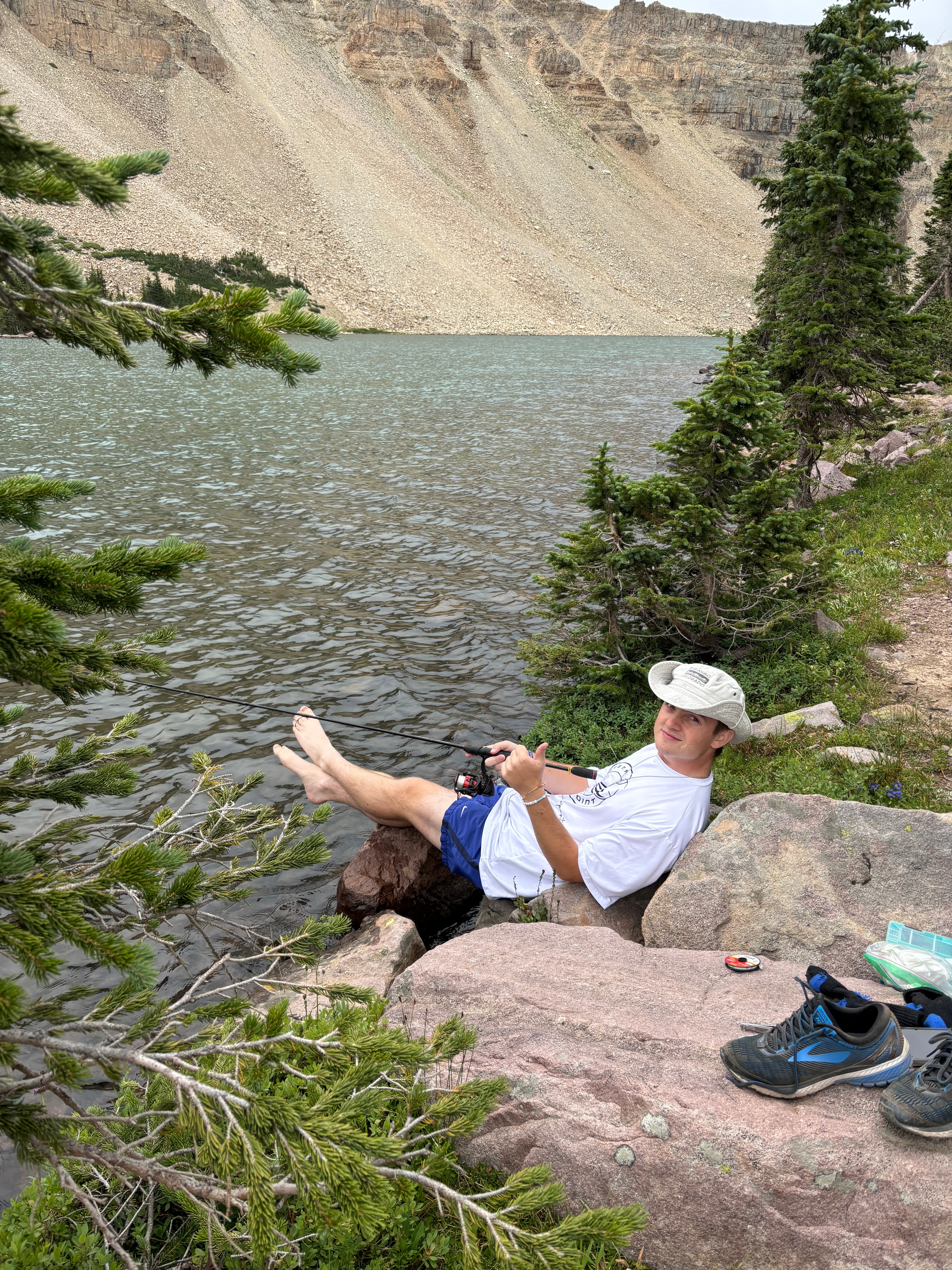 On a cliff overlook above the river