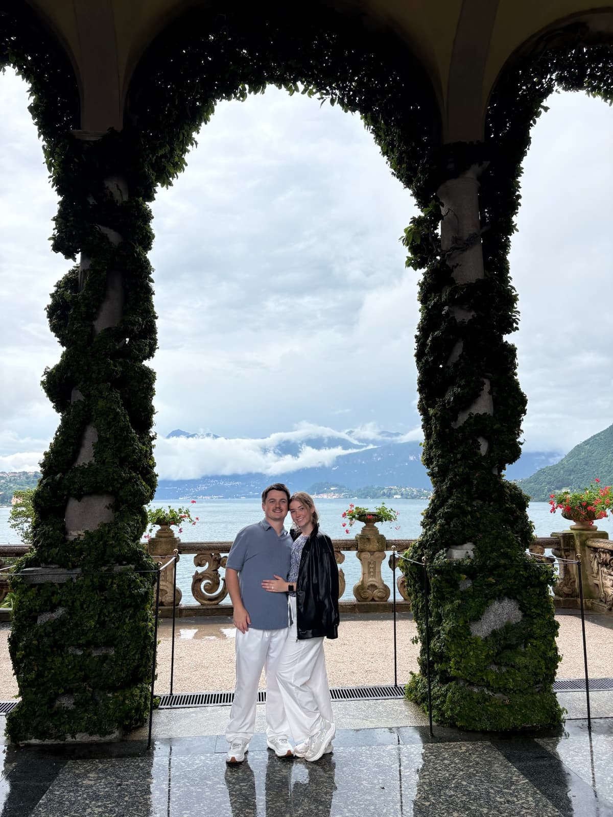 Jett and his wife at Lake Como, Italy
